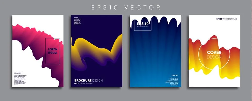 Vector cover designs. Future Poster template. Smartphone modern background set. Illustrazione stock