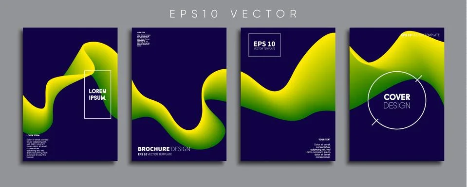 Vector cover designs. Future Poster template. Smartphone modern background set. Stock Illustration