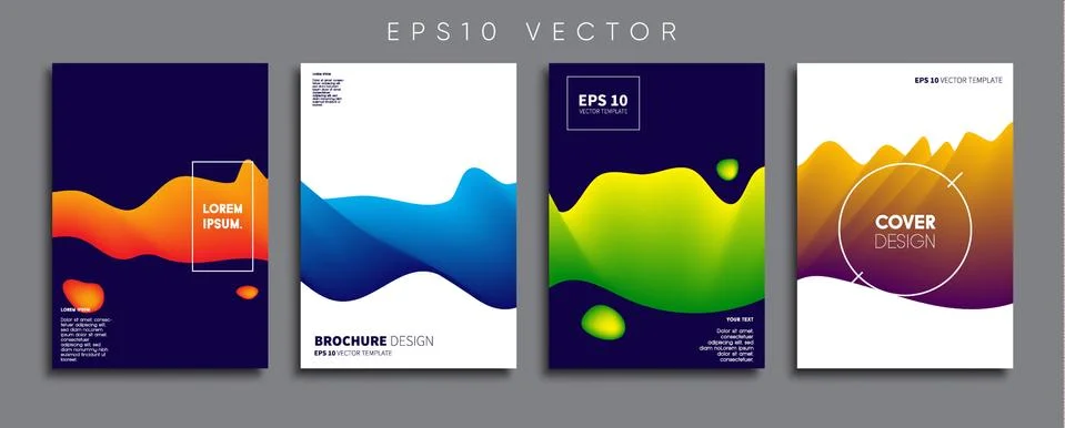 Vector cover designs. Future Poster template. Smartphone modern background set. Illustrazione stock