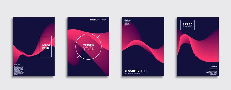 Vector cover designs. Future Poster template. Smartphone modern background set. Illustrazione stock