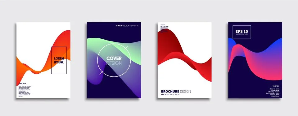 Vector cover designs. Future Poster template. Smartphone modern background set. Illustrazione stock