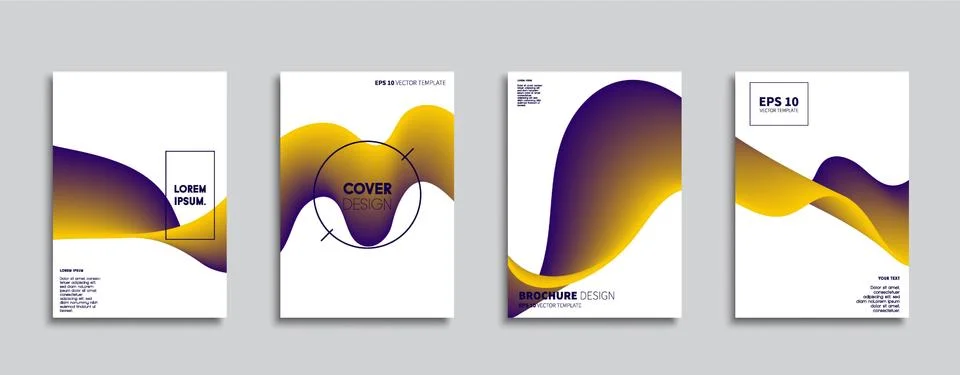 Vector cover designs. Future Poster template. Smartphone modern background set. Illustrazione stock