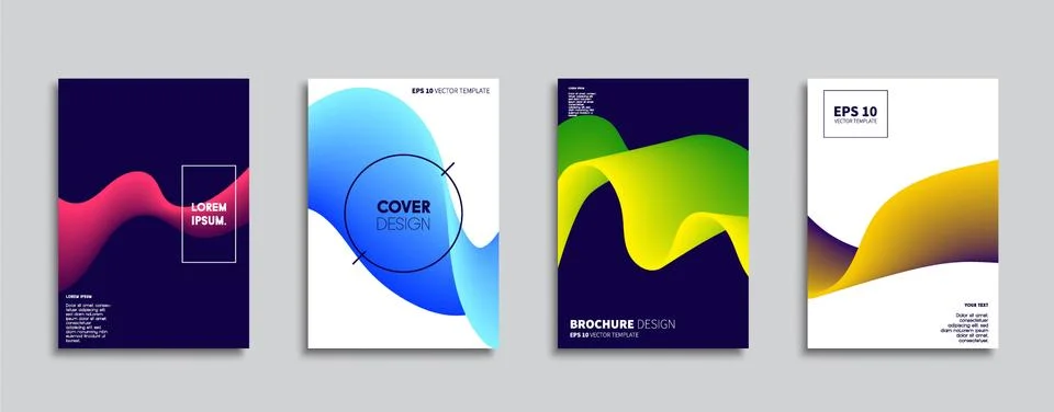 Vector cover designs. Future Poster template. Smartphone modern background set. 库存插图