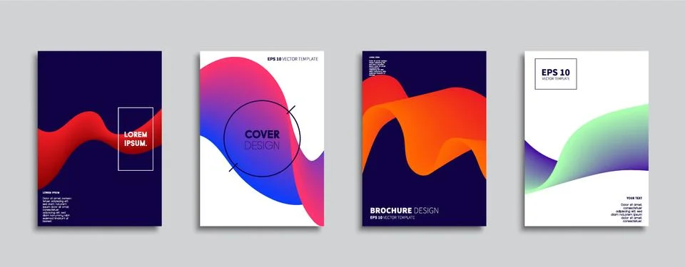 Vector cover designs. Future Poster template. Smartphone modern background set. Illustrazione stock