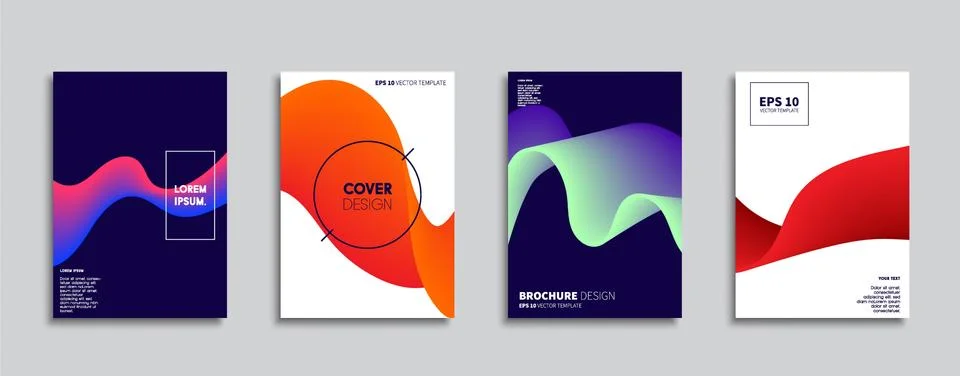 Vector cover designs. Future Poster template. Smartphone modern background set. Stock Illustration