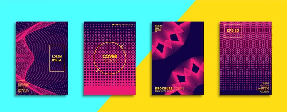 Vector cover designs. Future Poster template. Smartphone modern background set. Stock Illustration