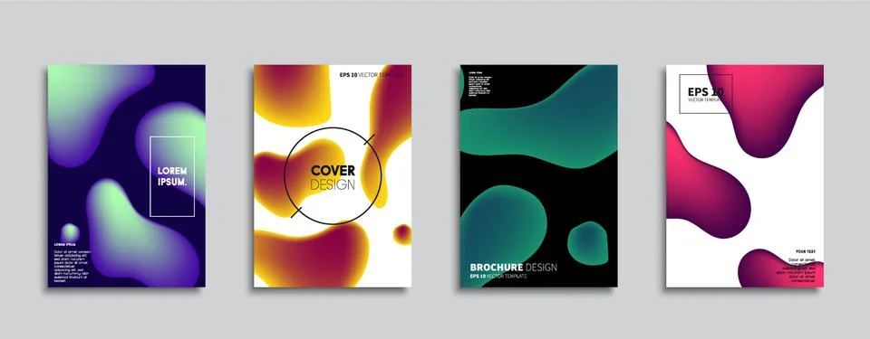 Vector cover designs. Future Poster template. Smartphone modern background set. 库存插图