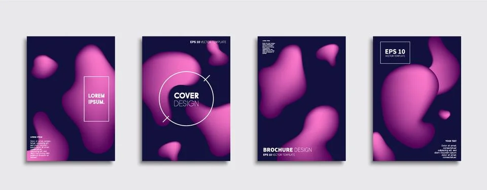 Vector cover designs. Future Poster template. Smartphone modern background set. Illustrazione stock