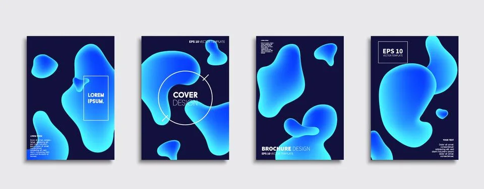 Vector cover designs. Future Poster template. Smartphone modern background set. Illustrazione stock