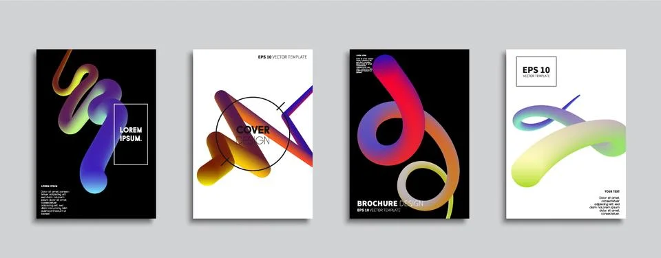 Vector cover designs. Future Poster template. Smartphone modern background set. Illustrazione stock