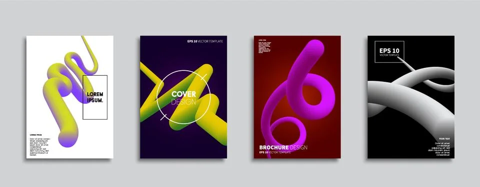 Vector cover designs. Future Poster template. Smartphone modern background set. Stock Illustration