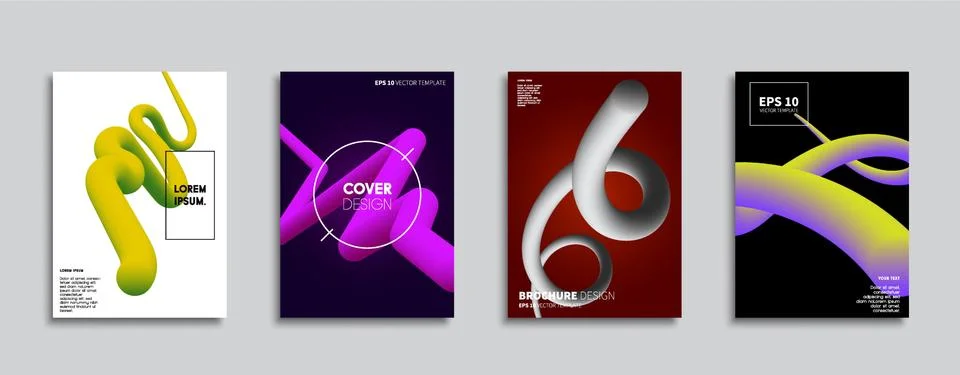 Vector cover designs. Future Poster template. Smartphone modern background set. Illustrazione stock