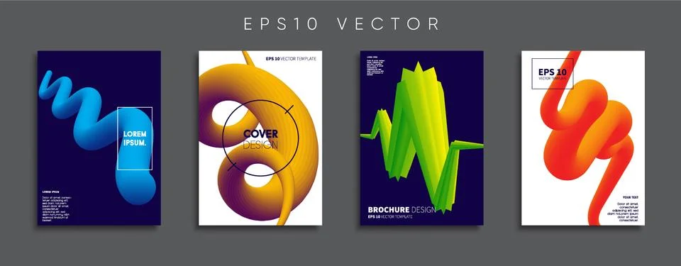 Vector cover designs. Future Poster template. Smartphone modern background set. Stock Illustration