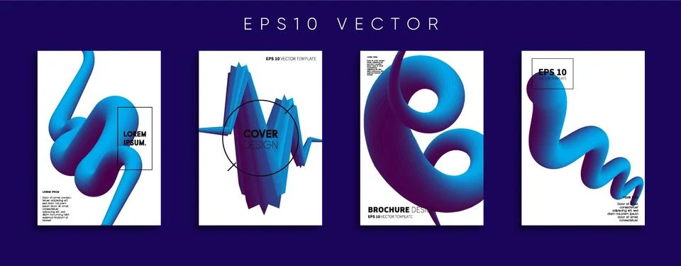 Vector cover designs. Future Poster template. Smartphone modern background set. Illustrazione stock