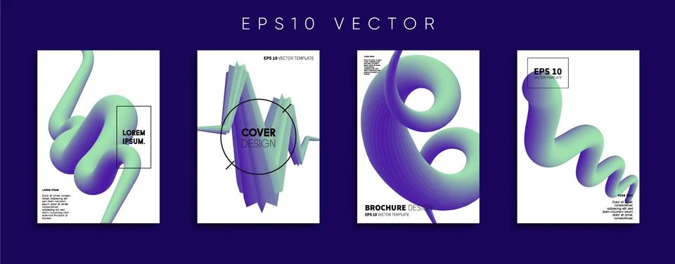 Vector cover designs. Future Poster template. Smartphone modern background set. Illustrazione stock
