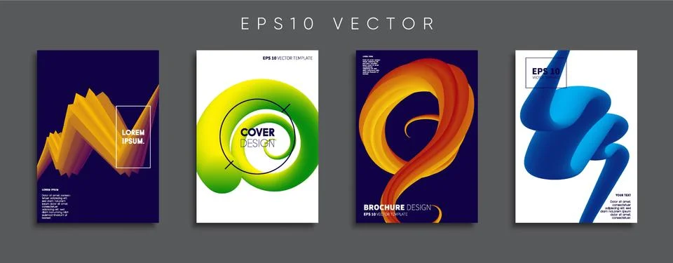Vector cover designs. Future Poster template. Smartphone modern background set. Illustrazione stock