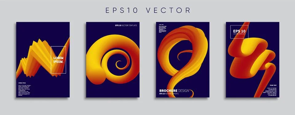 Vector cover designs. Future Poster template. Smartphone modern background set. Illustrazione stock