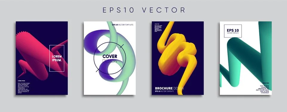 Vector cover designs. Future Poster template. Smartphone modern background set. Illustrazione stock