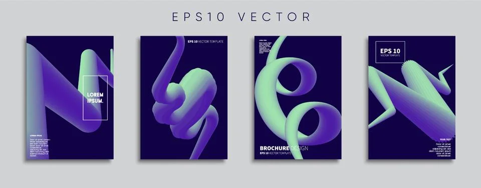 Vector cover designs. Future Poster template. Smartphone modern background set. Stock Illustration