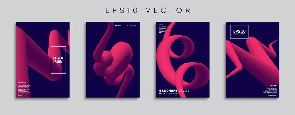 Vector cover designs. Future Poster template. Smartphone modern background set. Illustrazione stock