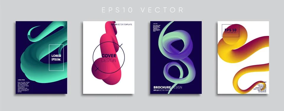 Vector cover designs. Future Poster template. Smartphone modern background set. Illustrazione stock