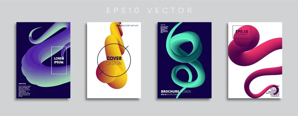 Vector cover designs. Future Poster template. Smartphone modern background set. Illustrazione stock