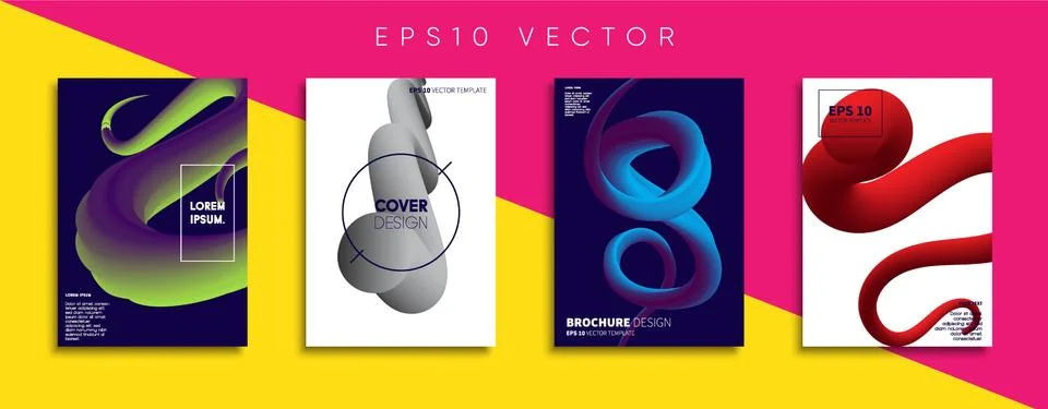 Vector cover designs. Future Poster template. Smartphone modern background set. Illustrazione stock