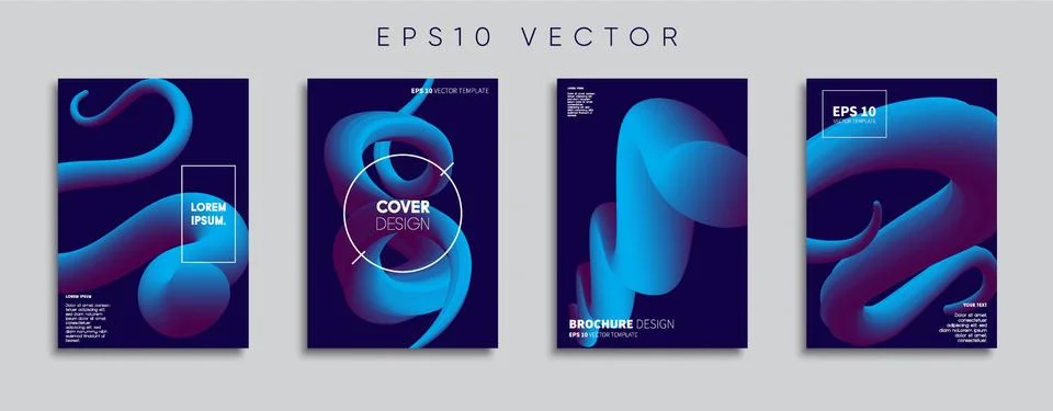 Vector cover designs. Future Poster template. Smartphone modern background set. Illustrazione stock