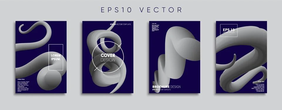 Vector cover designs. Future Poster template. Smartphone modern background set. Illustrazione stock