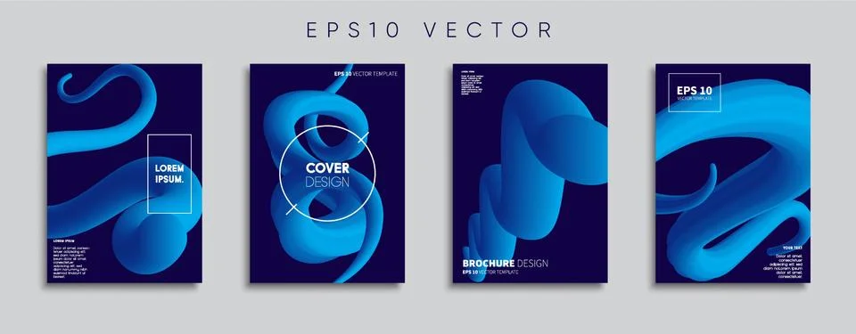 Vector cover designs. Future Poster template. Smartphone modern background set. Illustrazione stock