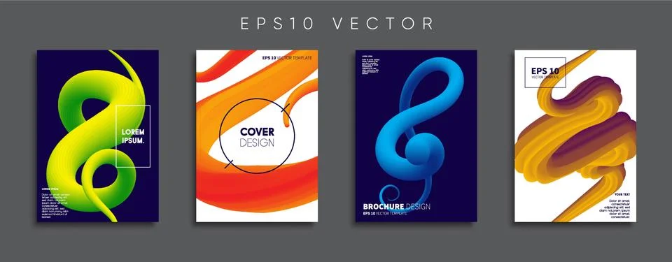 Vector cover designs. Future Poster template. Smartphone modern background set. Illustrazione stock