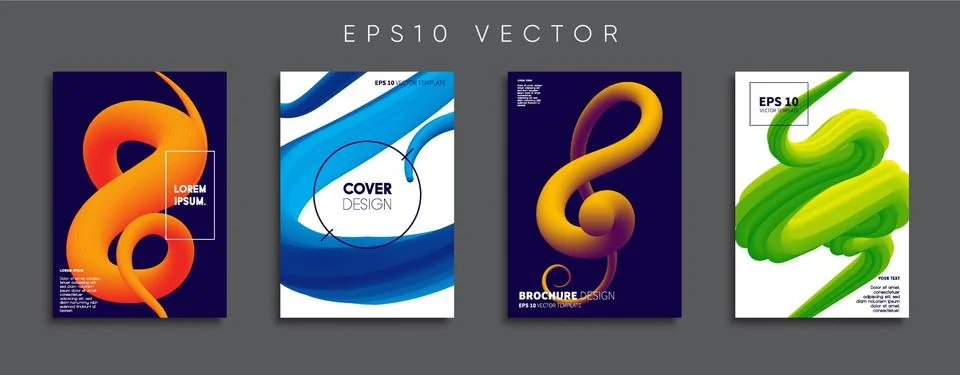 Vector cover designs. Future Poster template. Smartphone modern background set. Stock Illustration