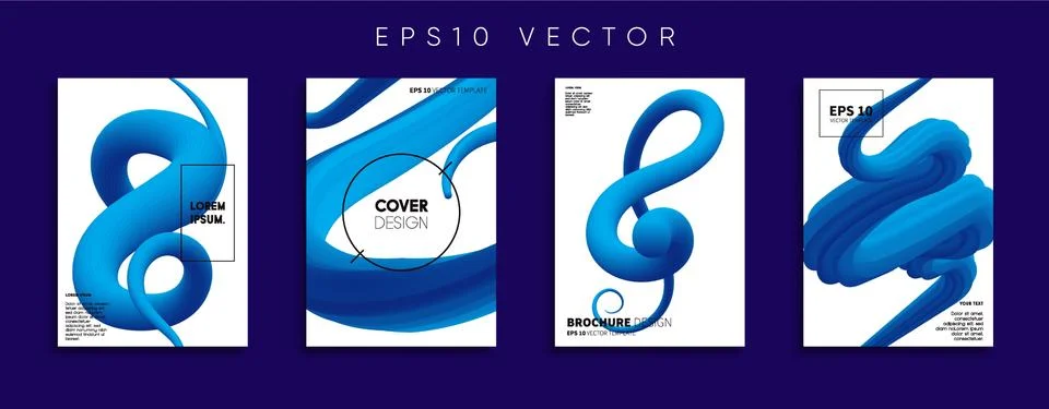 Vector cover designs. Future Poster template. Smartphone modern background set. Illustrazione stock
