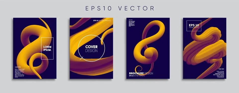 Vector cover designs. Future Poster template. Smartphone modern background set. Illustrazione stock