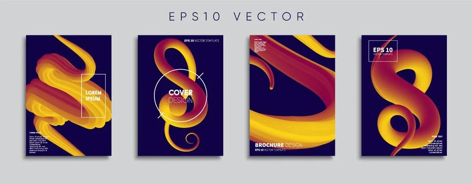 Vector cover designs. Future Poster template. Smartphone modern background set. Illustrazione stock