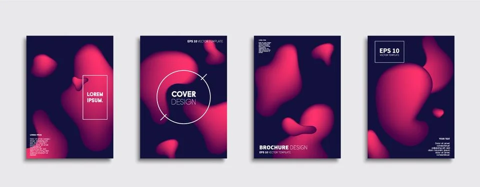 Vector cover designs. Future Poster template. Smartphone modern background set. Illustrazione stock