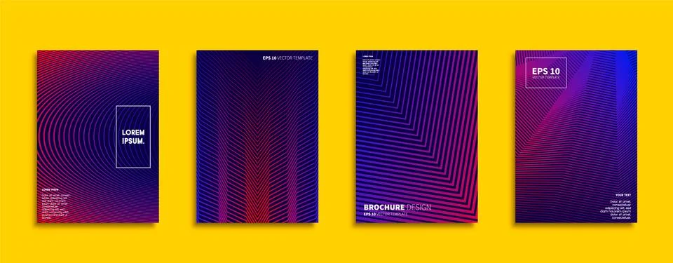 Vector cover designs. Future Poster template. Smartphone modern background set. Illustrazione stock