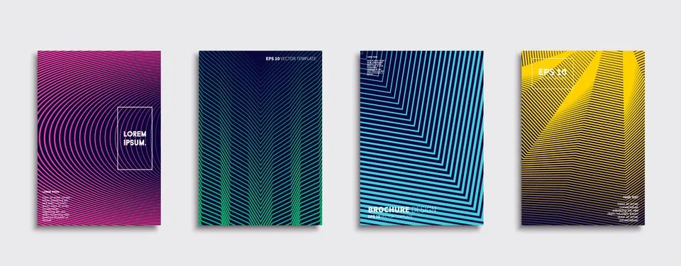 Vector cover designs. Future Poster template. Smartphone modern background set. Illustrazione stock