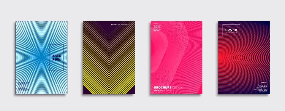 Vector cover designs. Future Poster template. Smartphone modern background set. Illustrazione stock