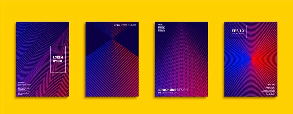 Vector cover designs. Future Poster template. Smartphone modern background set. Illustrazione stock
