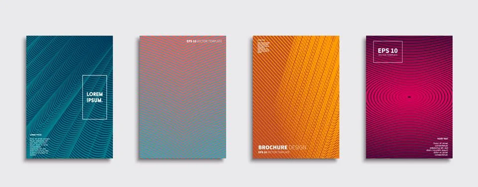 Vector cover designs. Future Poster template. Smartphone modern background set. Illustrazione stock