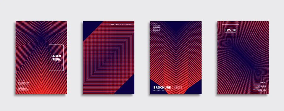 Vector cover designs. Future Poster template. Smartphone modern background set. Illustrazione stock
