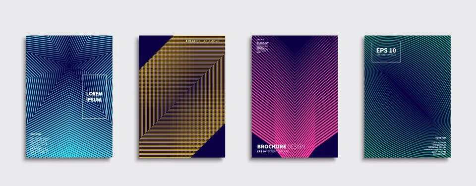 Vector cover designs. Future Poster template. Smartphone modern background set. Illustrazione stock