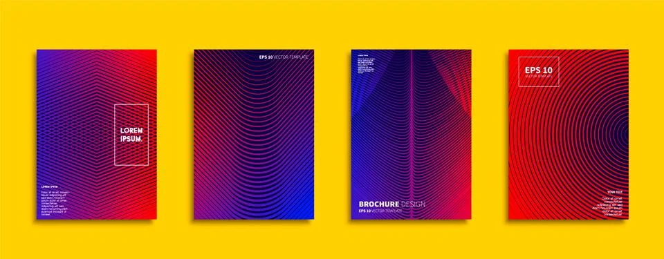Vector cover designs. Future Poster template. Smartphone modern background set. Illustrazione stock