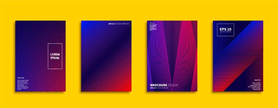 Vector cover designs. Future Poster template. Smartphone modern background set. Illustrazione stock