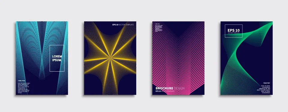 Vector cover designs. Future Poster template. Smartphone modern background set. Illustrazione stock
