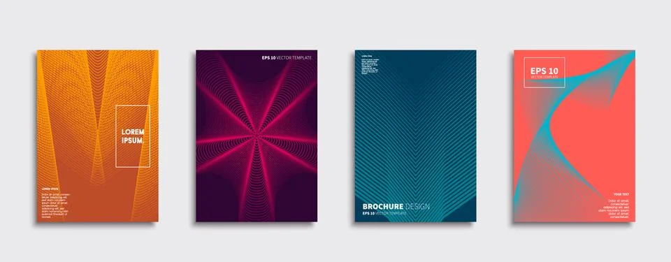 Vector cover designs. Future Poster template. Smartphone modern background set. Stock Illustration