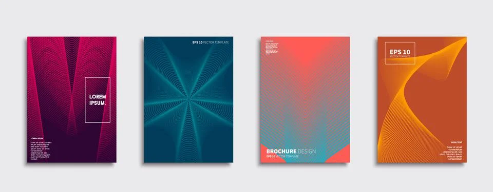 Vector cover designs. Future Poster template. Smartphone modern background set. Illustrazione stock