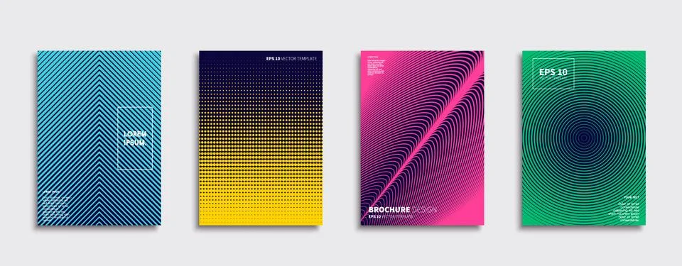 Vector cover designs. Future Poster template. Smartphone modern background set. Illustrazione stock
