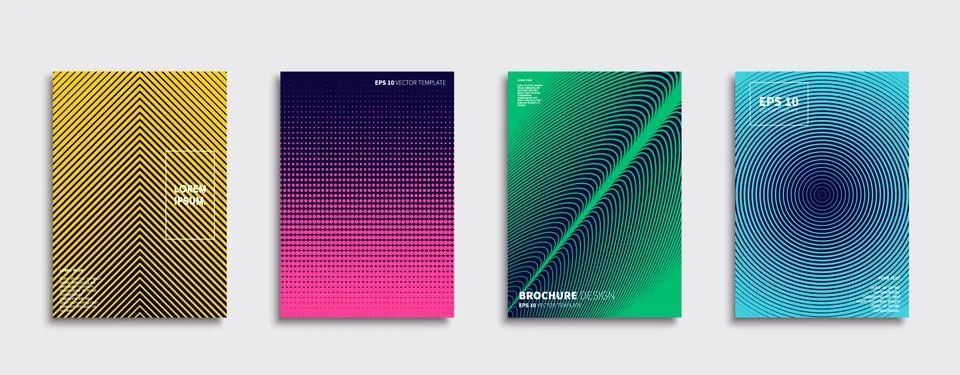 Vector cover designs. Future Poster template. Smartphone modern background set. Illustrazione stock